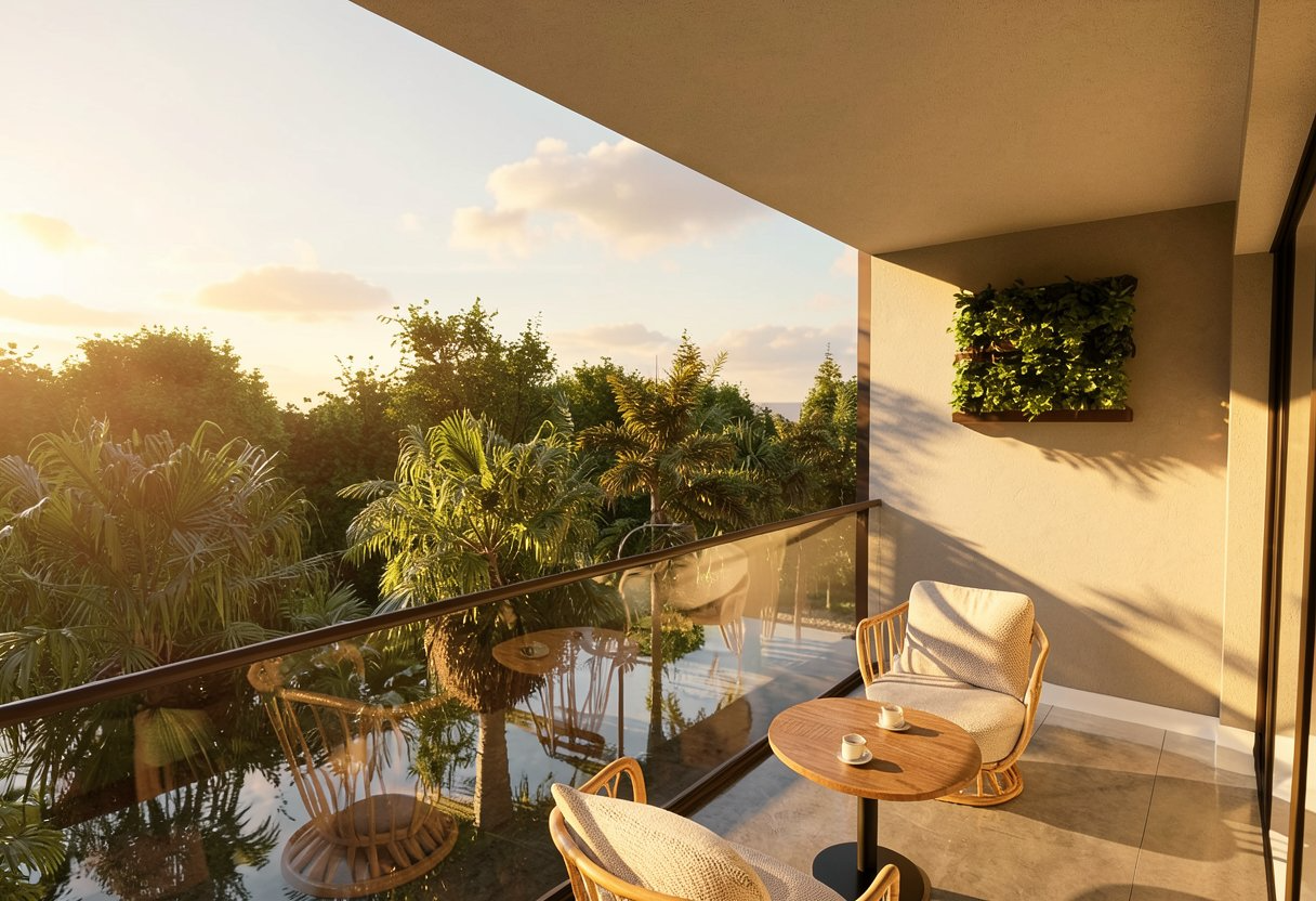 Apt. Playa Grande — terrazza vista giardino tropicale
